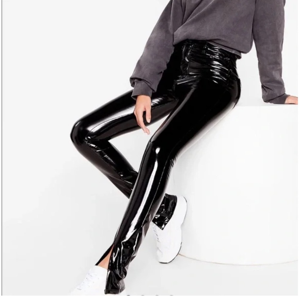 Nasty Gal Glossy Black Leggings
